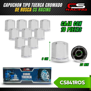 CAPUCHON TIPO TUERCA CROMADO DE ROSCA CS841ROS