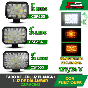 FARO BLANCO CON LUZ DE DIA "X" AMBAR CS RACING CSF65