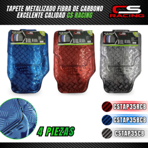 TAPETE METALIZADO FIBRA DE CARBONO 4 PIEZAS CS RACING