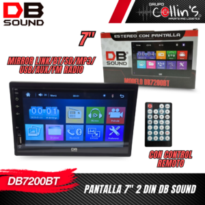 PANTALLA 7" 2 DIN CON CONTROL REMOTO DB7200BT