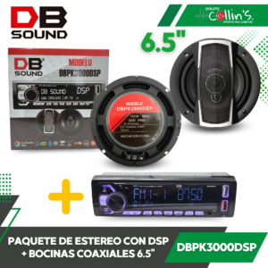 PAQUETE DE ESTEREO + BOCINAS 6.5" DBPK3000DSP