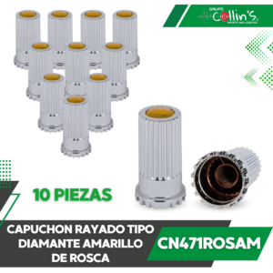 CAPUCHON RAYADO TIPO DIAMANTE AMARILLO DE ROSCA CN471ROSAM