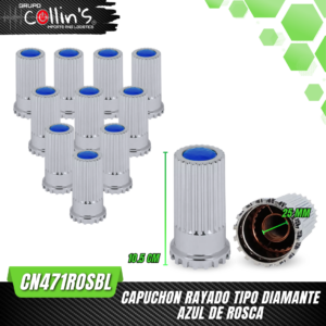 CAPUCHON RAYADO TIPO DIAMANTE AZUL DE ROSCA CN471ROSBL