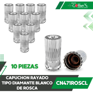 CAPUCHON RAYADO TIPO DIAMANTE BLANCO DE ROSCA CN471ROSCL