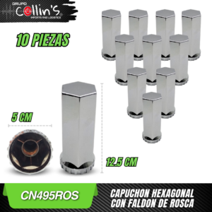 CAPUCHON HEXAGONAL CON FALDON DE ROSCA CN495ROS
