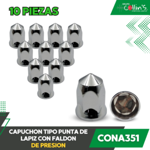 CAPUCHON TIPO PUNTA DE LAPIZ CON FALDON DE PRESION CONA351