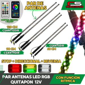 PAR ANTENAS LED RGB QUITAPON CS RACING CSANT