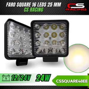 FARO SQUARE DE 16 LEDS 25 MM
