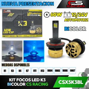 KIT DE FOCOS LED K3 BICOLOR ICE BLUE CSX5K3BL