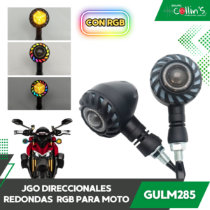 JUEGO DIRECCIONALES REDONDAS RGB PARA MOTO GULM285
