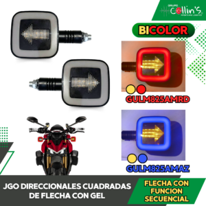 JUEGO DIRECCIONALES CUADRADAS BICOLOR CON GEL DE FLECHA GULM825AM