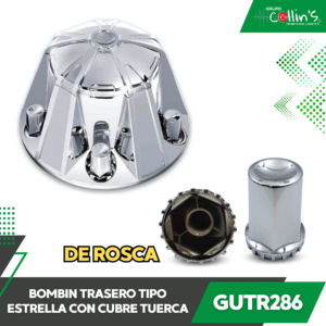 BOMBIN TRASERO TIPO ESTRELLA CON CUBRE TUERCA DE ROSCA GUTR286