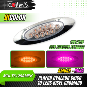 PLAFON OVALADO BICOLOR CHICO 10 LEDS MULT6126AM