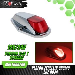 PLAFON ZEPPELIN BICEL CROMO LUZ ROJA MULT6557RD