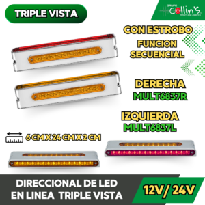 DIRECCIONAL DE LED EN LINEA DE TRIPLE VISTA MULT6837