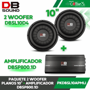 PAQUETE 2 WOOFER PLANO 10" + AMPLIFICADOR DBSP800.1D PKDBSL10AMPLI