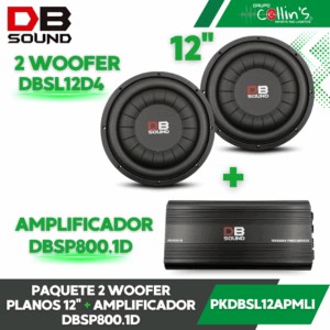 PAQUETE 2 WOOFER PLANO 12" + AMPLIFICADOR DBSP800.1D PKDBSL12AMPLI