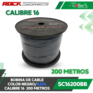 BOBINA DE CABLE CALIBRE 16 DE 200 METROS SC16200BB