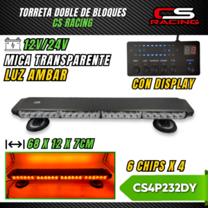 TORRETA DOBLE DE BLOQUES AMBAR CS RACING CS4P232DY