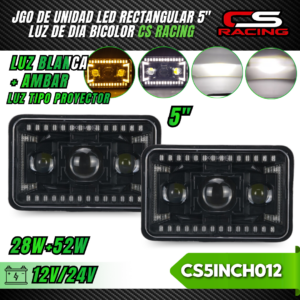 JUEGO DE UNIDADES LED 5" RECTANGULARES CS RACING CS5INCH012