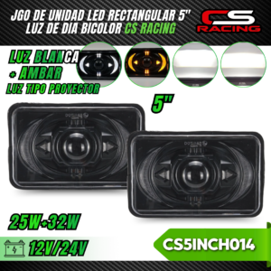 JUEGO DE UNIDADES LED 5" RECTANGULARES CS RACING CS5INCH014
