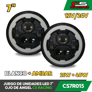 JUEGO DE UNIDADES LED 7" OJO DE ANGEL CS RACING CS7R015