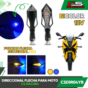 DIRECCIONAL FLECHA PARA MOTO BICOLOR CS RACING CSDIR04YB