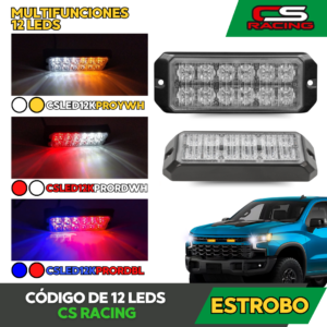 CODIGO DE 12 LEDS ESTROBO BICOLOR CS RACING CSLED12KPRO