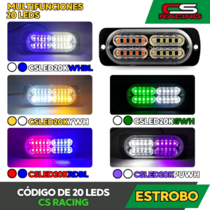 CODIGO DE 20 LEDS ESTROBO BICOLOR CS RACING CSLED20K