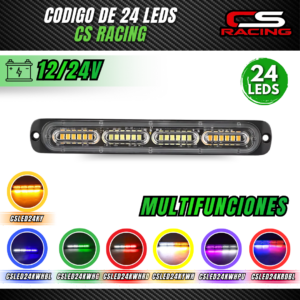 CODIGO DE 24 LEDS ESTROBO BICOLOR CS RACING CSLED24K