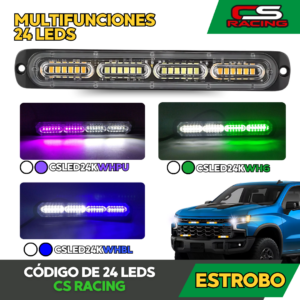 CODIGO DE 24 LEDS ESTROBO BICOLOR CS RACING CSLED24K