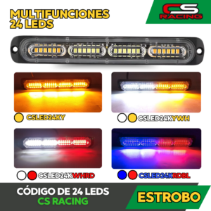 CODIGO DE 24 LEDS ESTROBO BICOLOR CS RACING CSLED24K