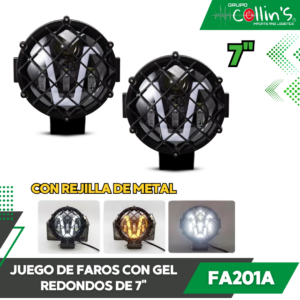 JUEGO DE FAROS CON GEL REDONDOS 7" FA201A