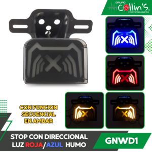 STOP CON DIRECCIONAL LUZ ROJA/AZUL HUMO GNWD1