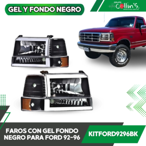 FAROS CON GEL FONDO NEGRO PARA FORD 92-96 KITFORD9296BK