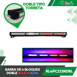 BARRA DE 4 BLOQUES DOBLE ROJO - AZUL RL4PC232RDBL