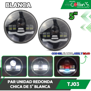 PAR UNIDAD REDONDA CHICA 5" BLANCA TJ03