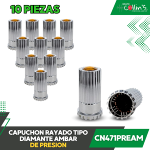 CAPUCHON RAYADO TIPO DIAMANTE AMARILLO DE PRESIÓN CN471PREAM