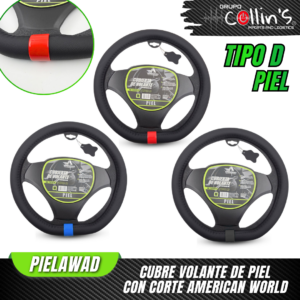 CUBRE VOLANTE DE PIEL PREMIUM CON CORTE PIELAWAD