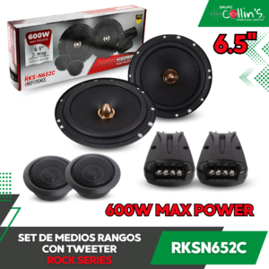 SET DE MEDIOS RANGOS CON TWEETER ROCK SERIES RKSN652C