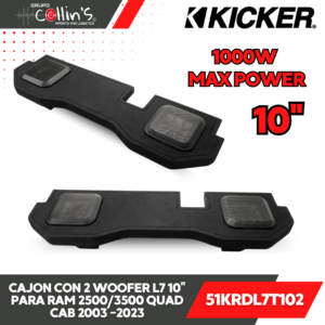 CAJON CON 2 WOOFER  L7 10" KICKER 51KRDL7T102