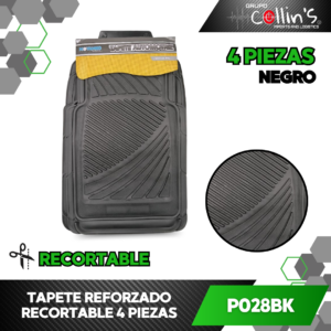 TAPETE REFORZADO RECORTABLE 4 PIEZAS P028BK