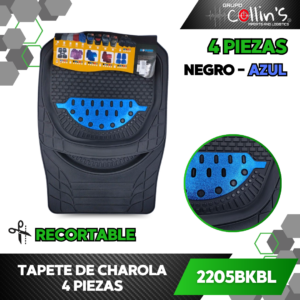 TAPETE DE CHAROLA AZUL 4 PIEZAS 2205BKBL