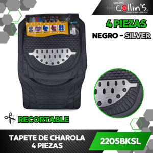 TAPETE DE CHAROLA SILVER 4 PIEZAS 2205BKSL