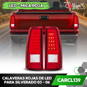 CALAVERAS ROJAS LED PARA SILVERADO 03 - 06 CARCL139