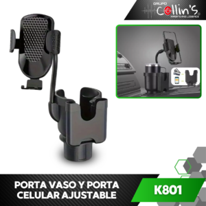 PORTA VASO Y PORTA CELULAR AJUSTABLE K801
