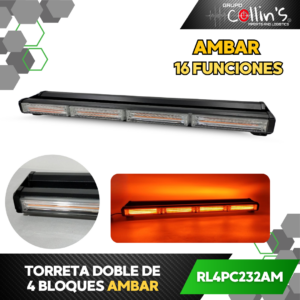 TORRETA DOBLE DE 4 BLOQUES AMBAR RL4PC232AM