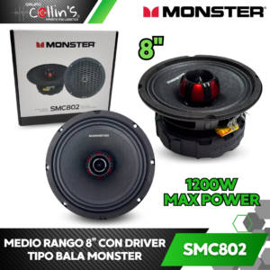 MEDIO RANGO CON DRIVER TIPO BALA 8" MONSTER SMC802