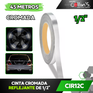 CINTA CROMADA REFLEJANTE DE 1/2" CIR12C