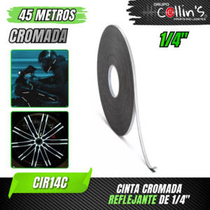 CINTA CROMADA REFLEJANTE DE 1/4" CIR14C